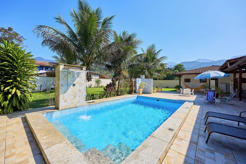 VIP house near the waterfall accommodates 15 people.