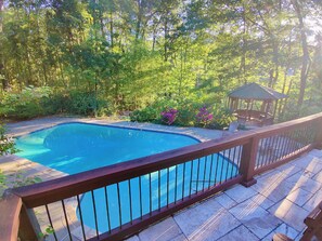 Outdoor pool - Pinestone Retreat - Hot Tub, Pool, Sauna, Game Room, & Great Location! (Marietta)