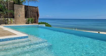 New Infinity Pool on Sandy Beachfront Boho-Chic Villa