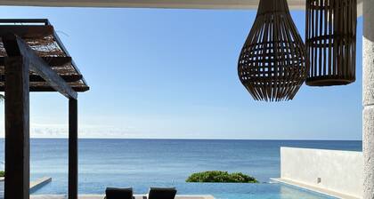 New Infinity Pool on Sandy Beachfront Boho-Chic Villa