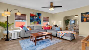 Smart TV, DVD player, books