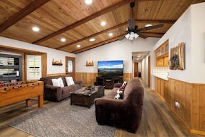 Smart TV, caminetto, videogiochi, lettore DVD