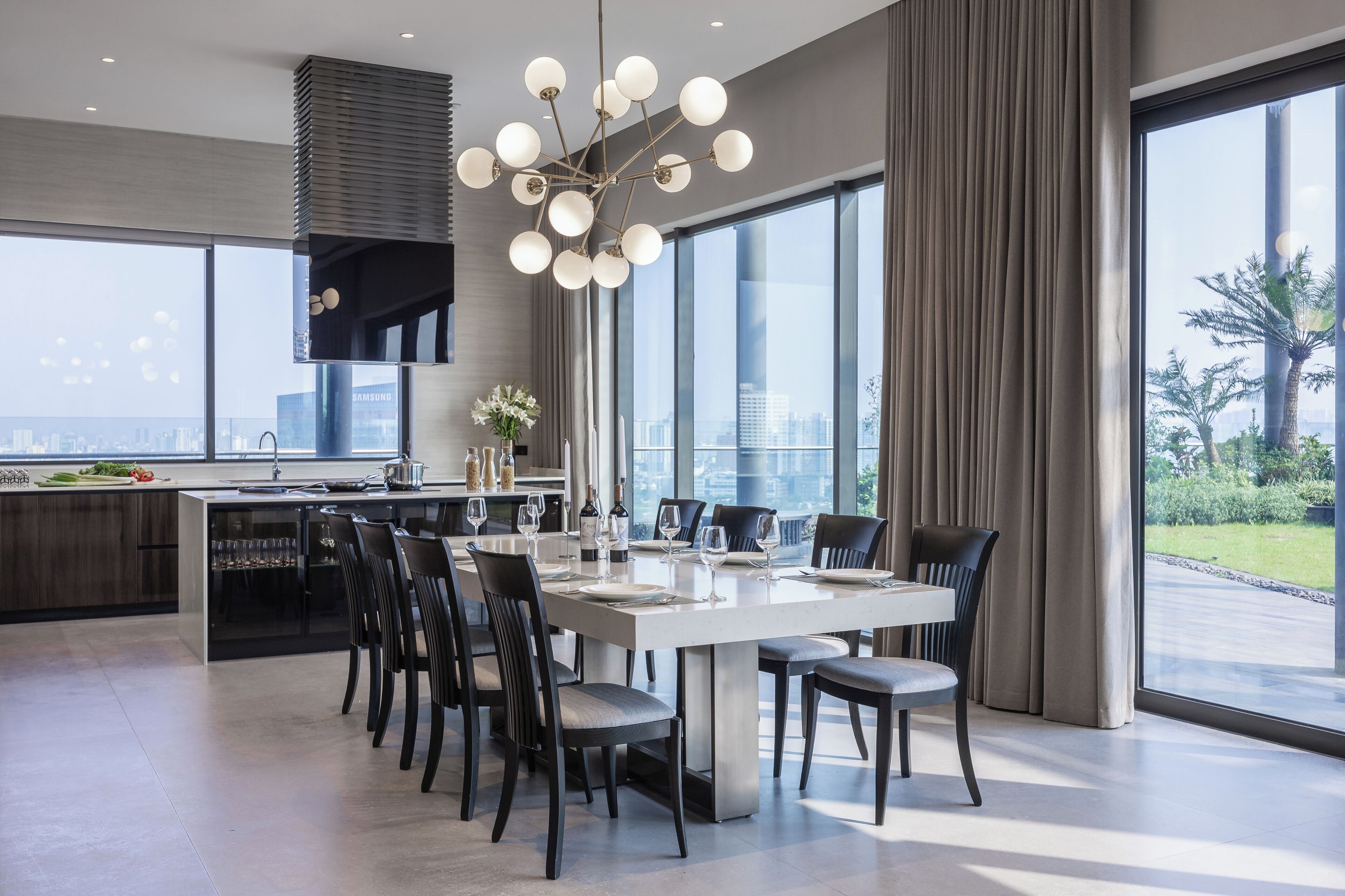 Penthouse | Private kitchen | Full-sized fridge, microwave, coffee/tea maker, electric kettle