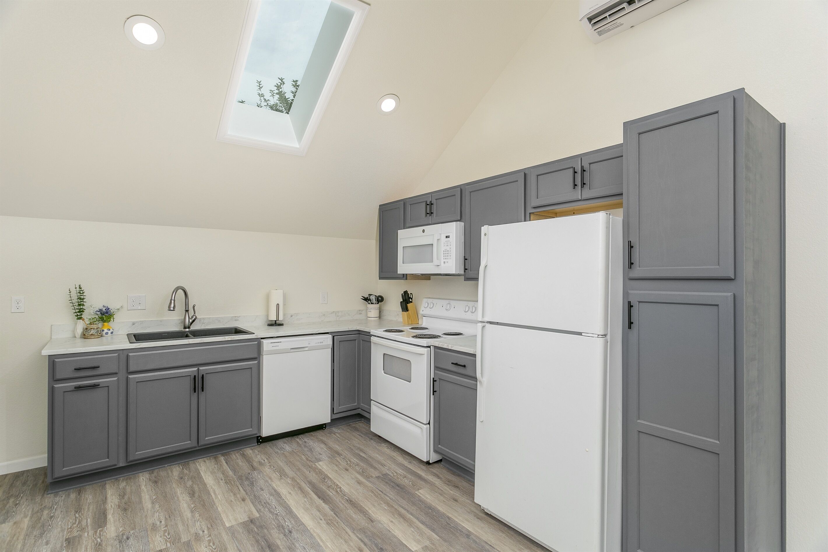 Køleskab, mikrobølgeovn, ovn, kogeplade