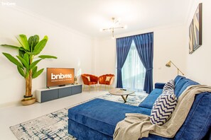 Apartamento luxo | Área de estar | TV LED