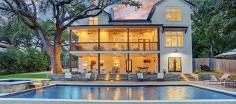 7BR Austin Retreat | Pool, Spa, Game Room & Creekside Views for Groups & Family