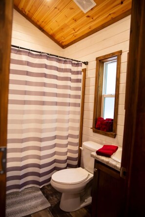 Ensemble douche/baignoire, serviettes fournies
