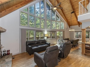 Smart TV, fireplace, video games, table football