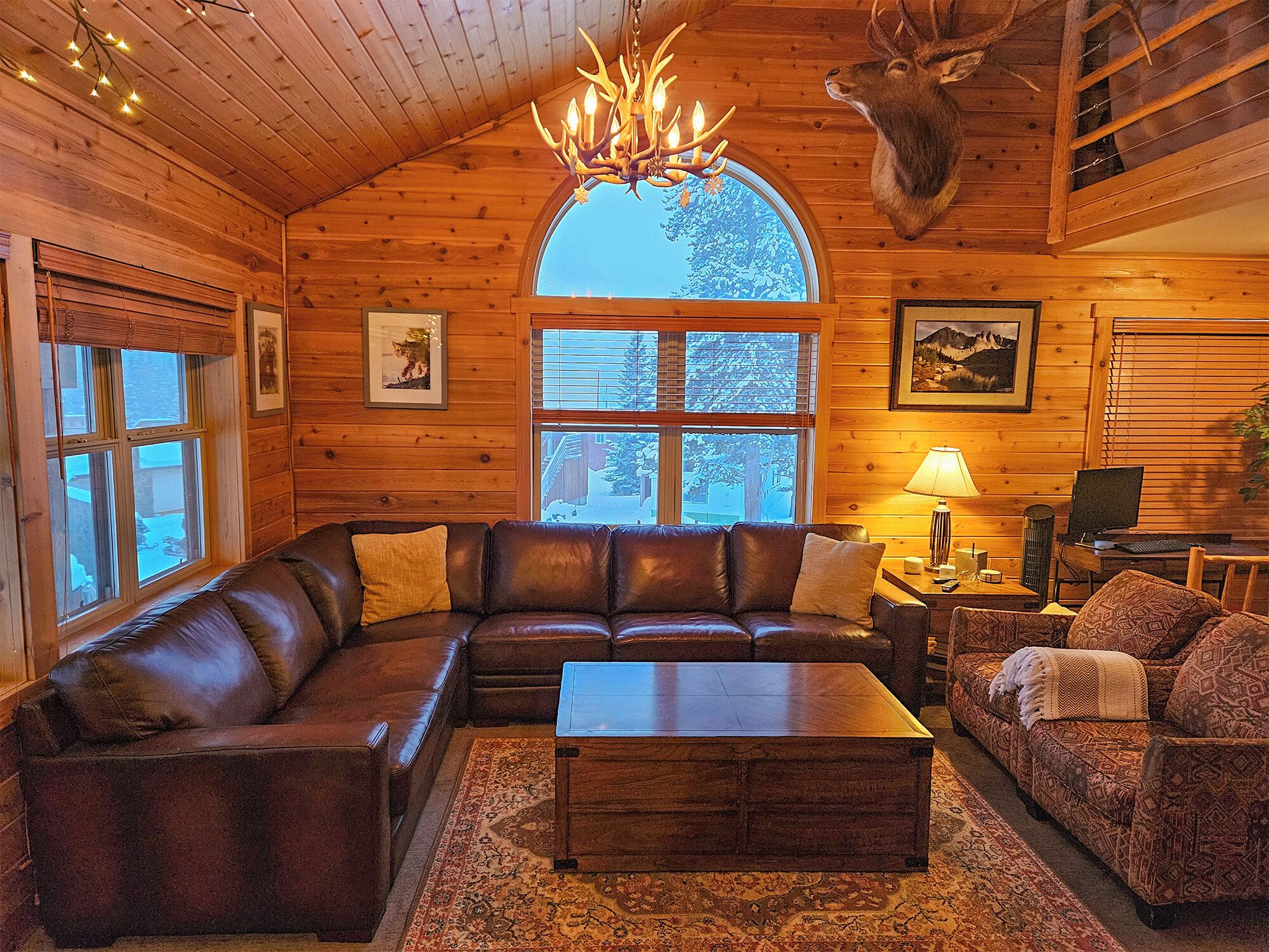 Smart-TV, Kamin, DVD-Player, Bücher