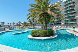 Indoor pool, a heated pool - Lighthouse on the Bay 2308-2bd/2ba-Pet Friendly, Lazy River, Boatslip, Bay Views (Orange Beach)