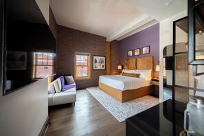 Executive Room | Premium bedding, down comforters, blackout drapes, iron/ironing board - The Horton Hotel and Rooftop Lounge (Boone)