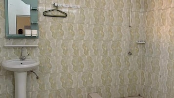 Regadera, bidet, toallas, jabón