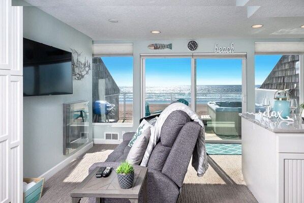 TV, fireplace, offices