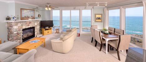 TV, fireplace, Hulu, streaming services