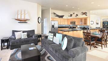 TV, fireplace, offices