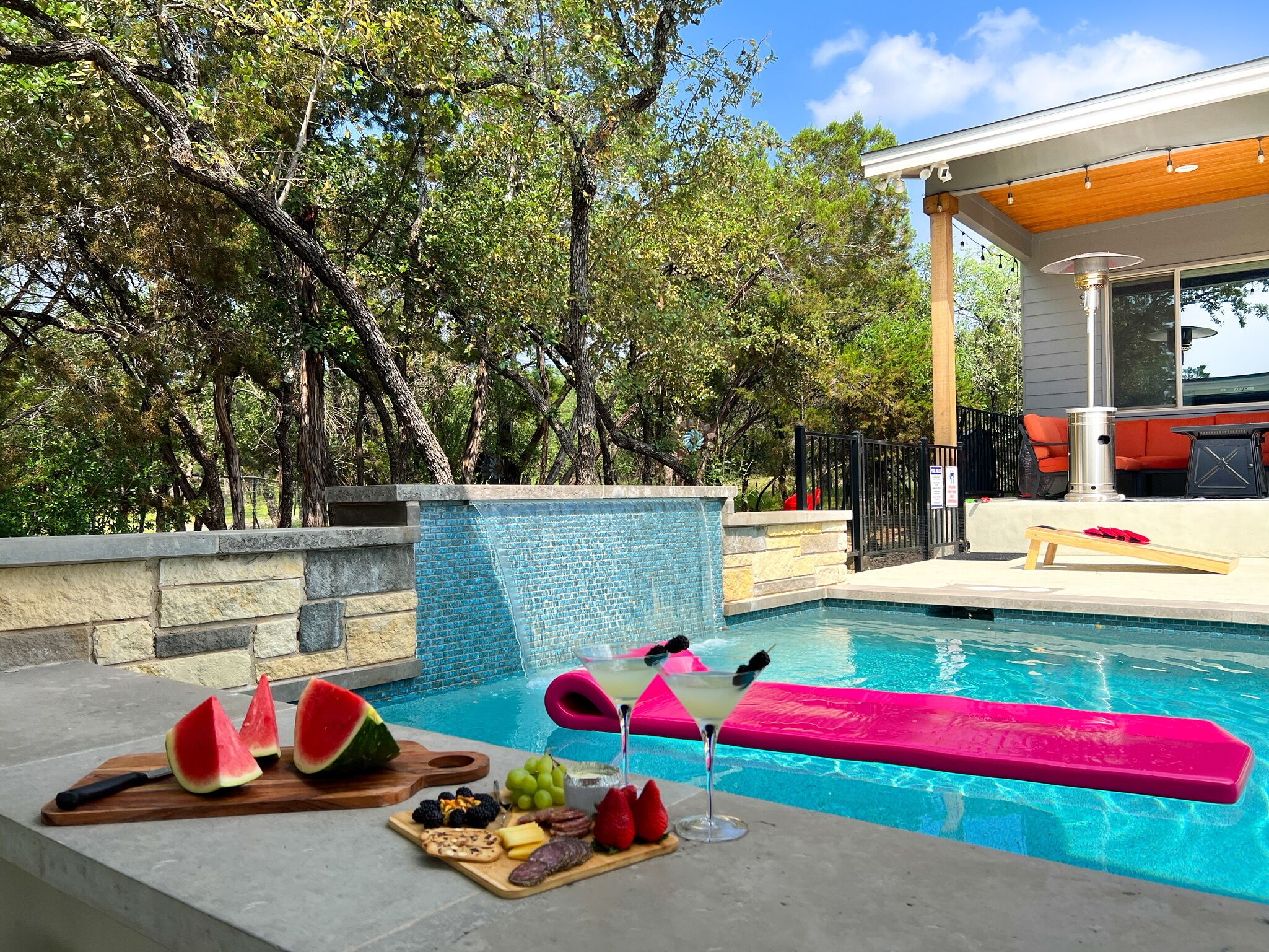 A heated pool