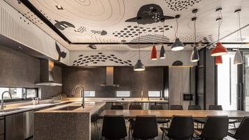 Shared fridge, microwave