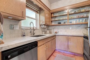 Fridge, microwave, oven, stovetop - Bohemian Beach Getaway steps from sand (Ocean Ridge)