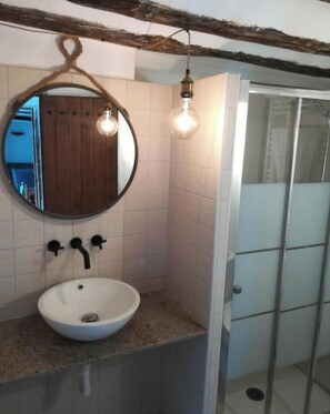 Shower, soap, toilet paper