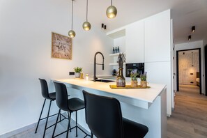 Apartment, 2 Bedrooms, Balcony | Private kitchen | Full-size fridge, microwave, oven, toaster - Blue Bay | The Reef (Sint Michiel)