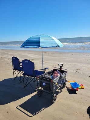 Beach nearby, sun-loungers
