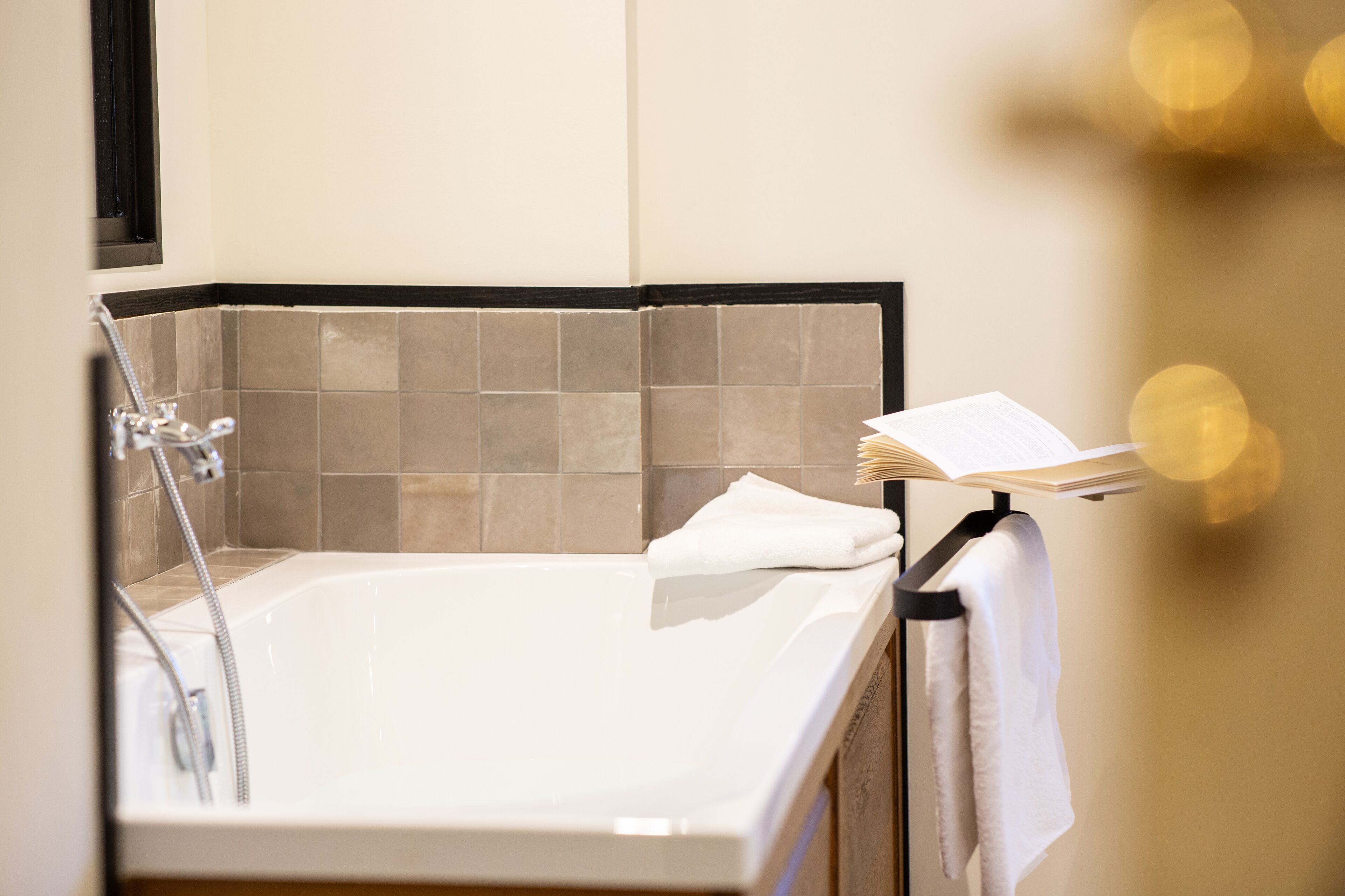 deluxe double room | bathroom | free toiletries, hair dryer, towels, soap