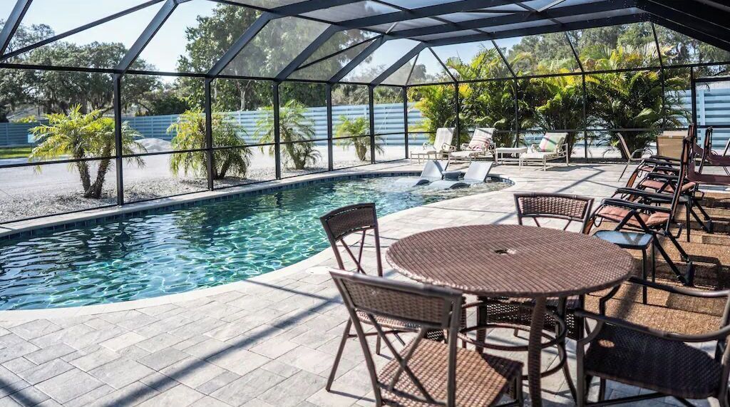 Piscine extérieure, piscine chauffée