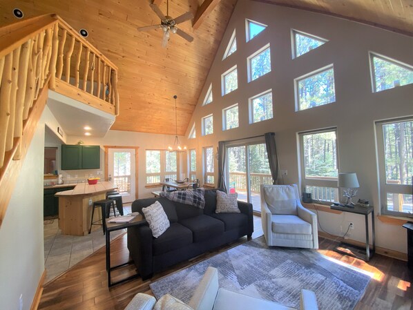 Smart TV, fireplace, video games