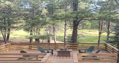 Large deck overlooking hiking trail/fiber-optic wifi/ short walk to village.