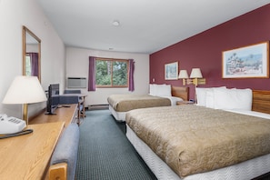 Room, 2 Double Beds, Non Smoking | 1 bedroom, desk, free WiFi, bed sheets