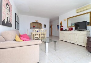 TV, DVD player, stereo