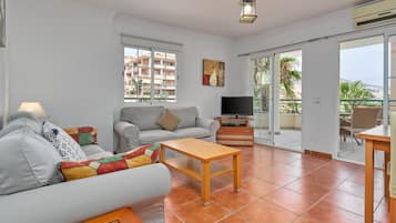 TV, DVD player, stereo