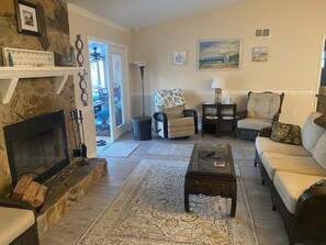 Smart TV, fireplace, offices, printers