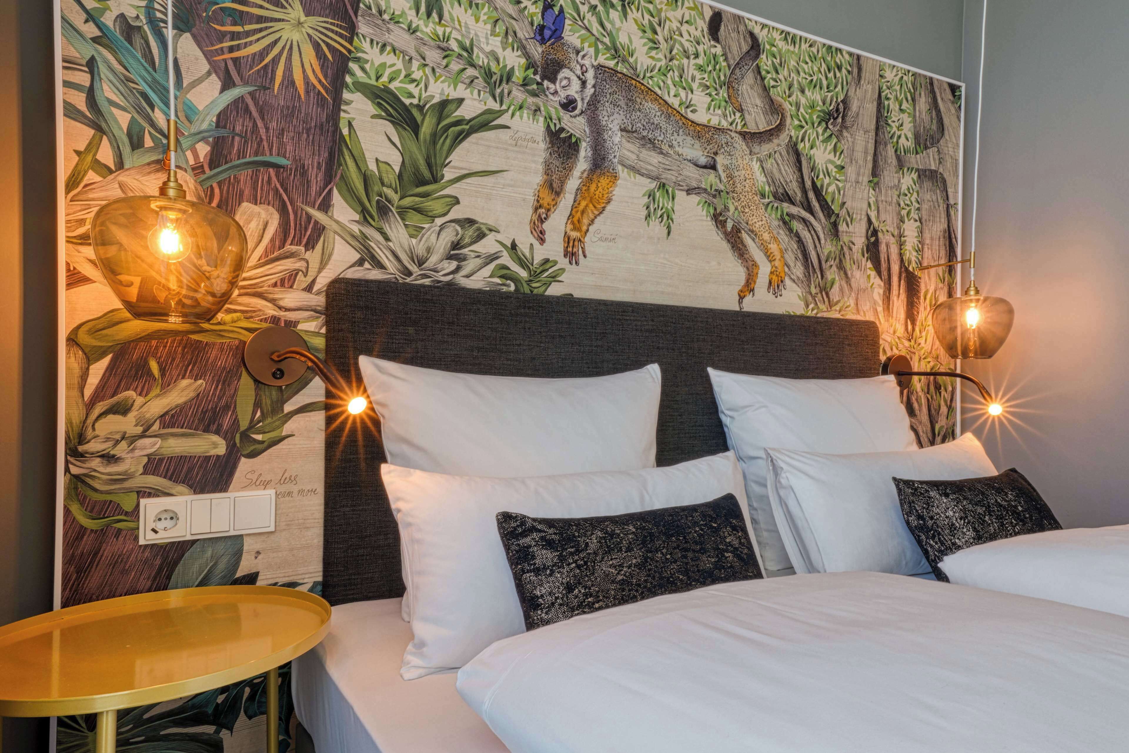 comfort room (double) | premium bedding, desk, soundproofing, free cots/infant beds