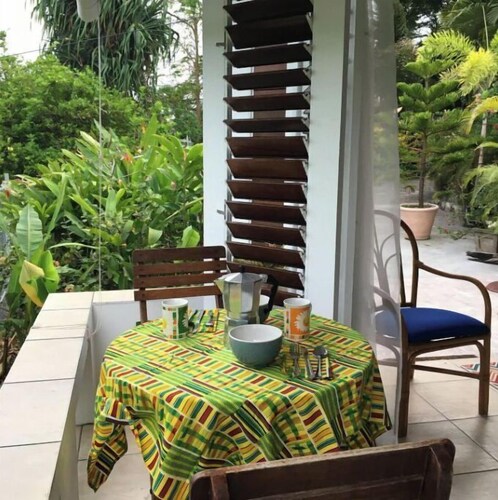 2 bedroom Garden Apartment with  a/c balcony fully equipped                    =