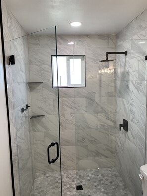 Shower, hair dryer, towels, soap - Beautiful 2 Bedroom Home In SLC with Private Hot Tub!  (Salt Lake City)