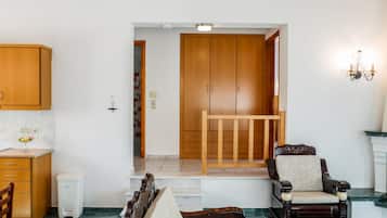 Villa (EVANTHIA) | Living area | 42-inch flat-screen TV with satellite channels, TV
