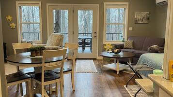 1 bedroom, iron/ironing board, travel crib, bed sheets