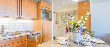 Fridge, oven, stovetop, dishwasher