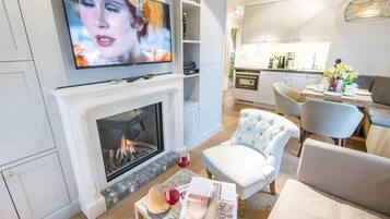 TV, DVD player, stereo