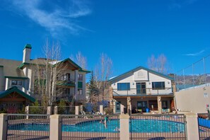 A heated pool - True Ski In/Out TH w/Amazing Slope Views-Heated Pool-Hot Tub-Gym-W/D in Unit-Office-Decks (Steamboat Springs)