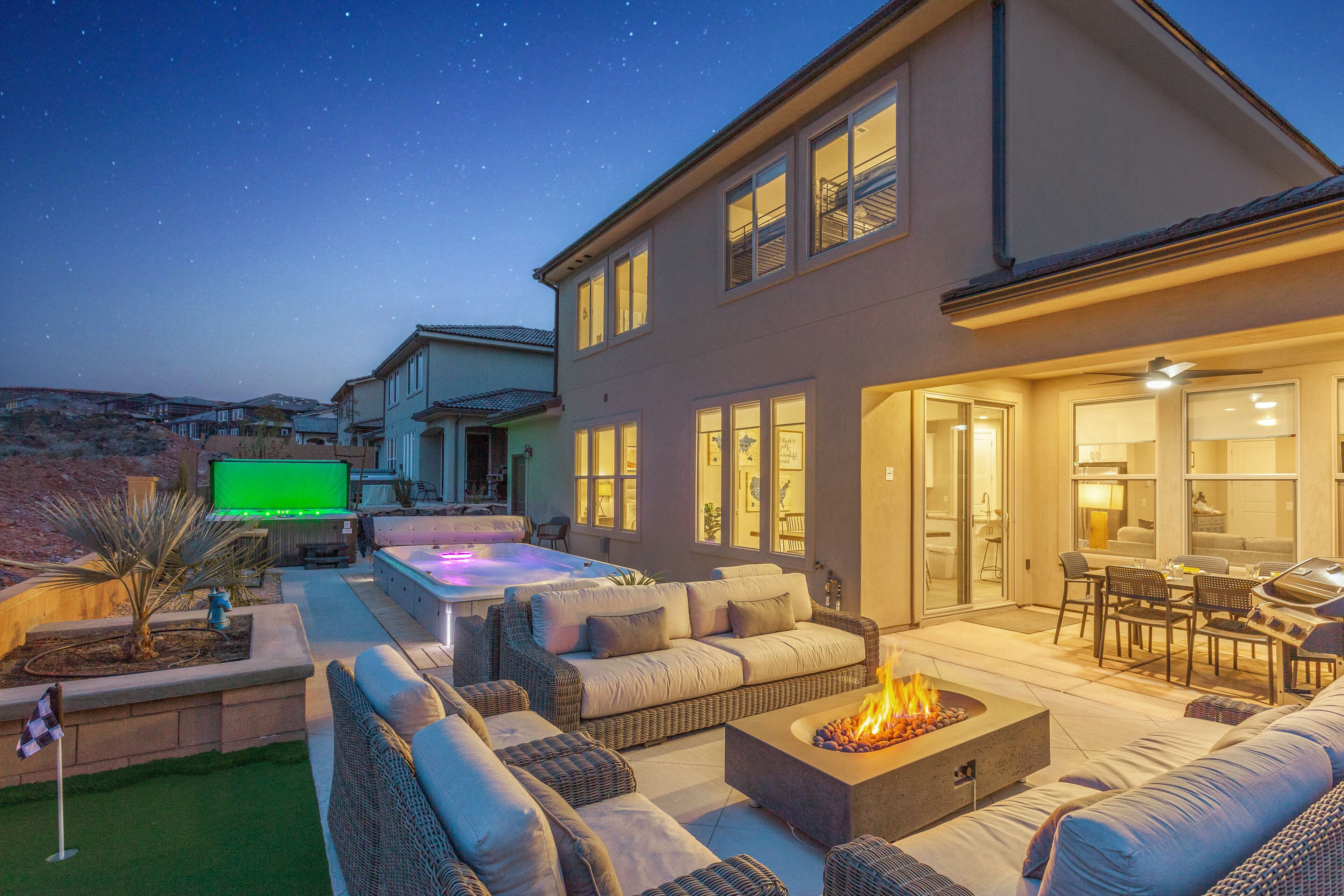 Paseos 1149 | Desert Pete's Retreat | Private Swim Spa and Hot Tub, Putting Green, and Game Room