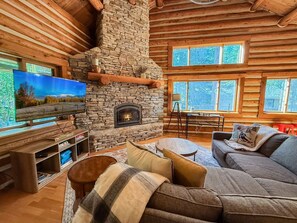 TV, fireplace, DVD player