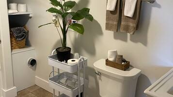 Baignoire, savon, papier toilette