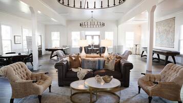 Smart TV, video games, table football, music library