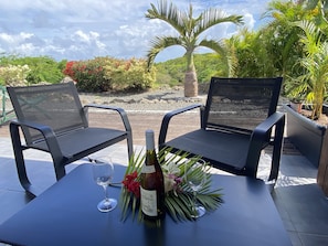 Terrace/patio - Villa Ti Ma-El, F2 quiet sea view Sainte-Anne (sainte anne)