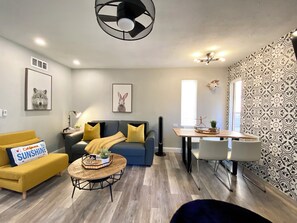 Smart TV, fireplace, ping pong, offices