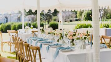 Outdoor banquet area