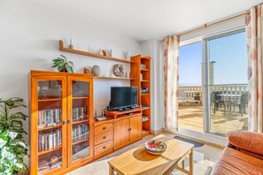 Televisión, reproductor de DVD, estéreo