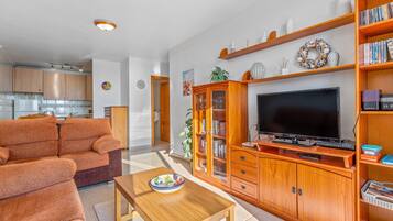 TV, DVD player, stereo